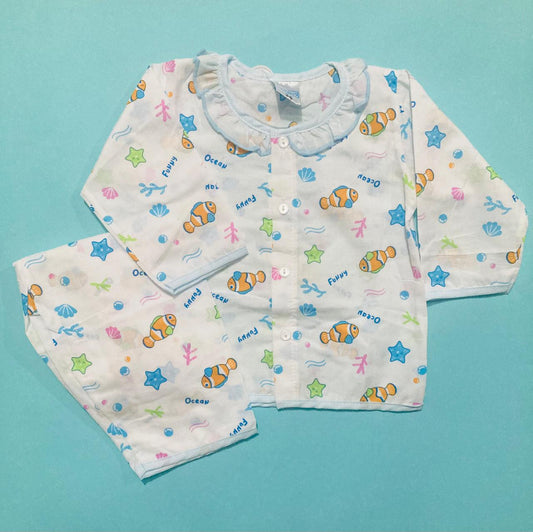 Blue fish pajama set